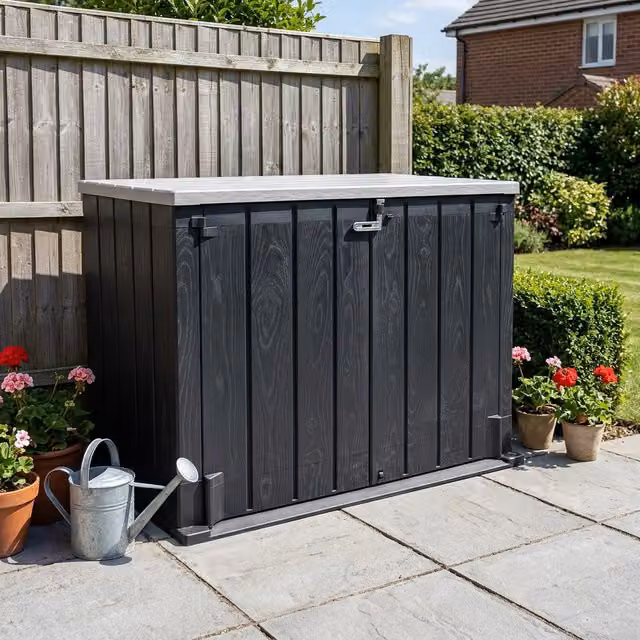 Toomax Extra Large Modern Garden Storage Box in Anthracite and Grey Matt Plastic