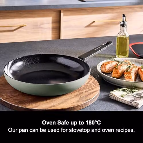Morphy Richards Green Ceramic Non Stick Aluminium Frying Pan, 28cm – 5