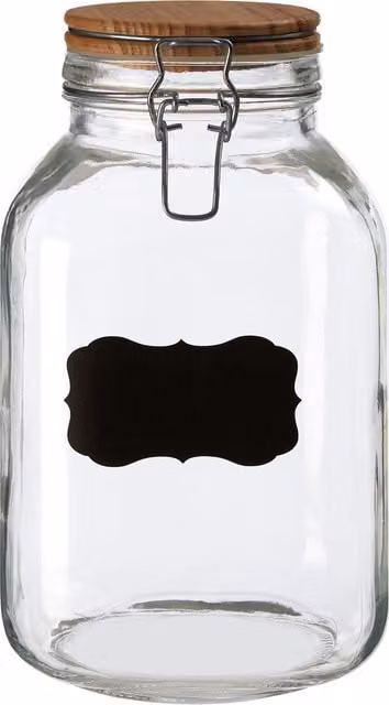 Orsina Airtight Glass Storage Jar with Solid Wooden Lid in Clear and Brown