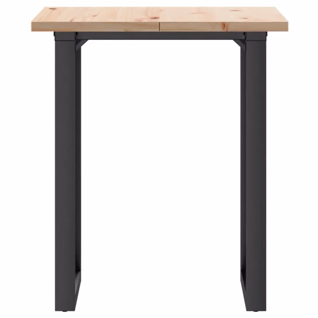 Berkfield Home O-Frame Square Dining Table in Brown Solid Pine and Steel, W/D/H: 70 x 70 x 75.5 cm – 4