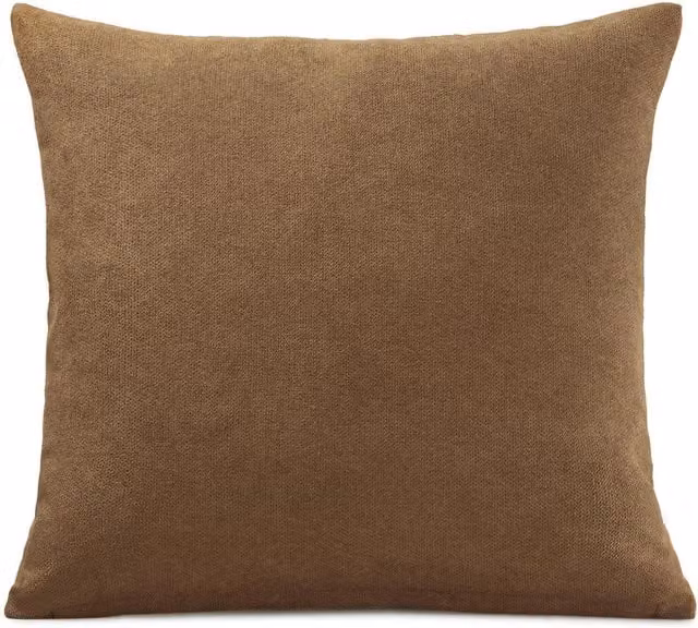 Livinluxury Plain Square Velvet Chenille Cushion in Beige and Brown