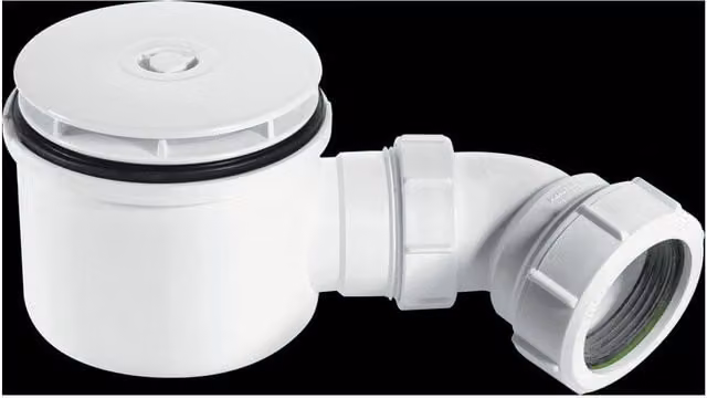 McAlpine Round White Plastic Water Seal Shower Trap with 1.5 inch Bend