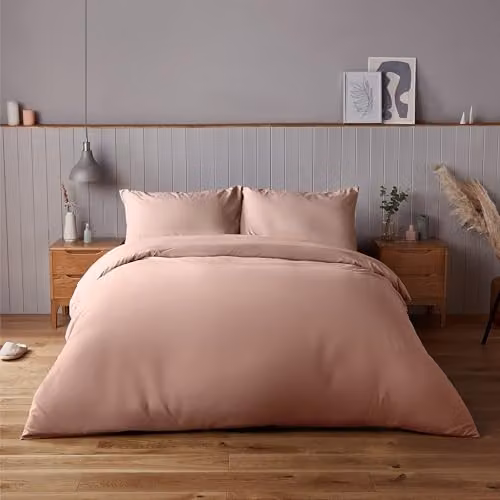 Silentnight Supersoft Microfibre Duvet Cover and Pillowcase Set, Double, Pink – 1