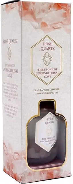 KDMK Rose Quartz Crystal Reed Diffuser, Fruity Scent, Orange, 100ml