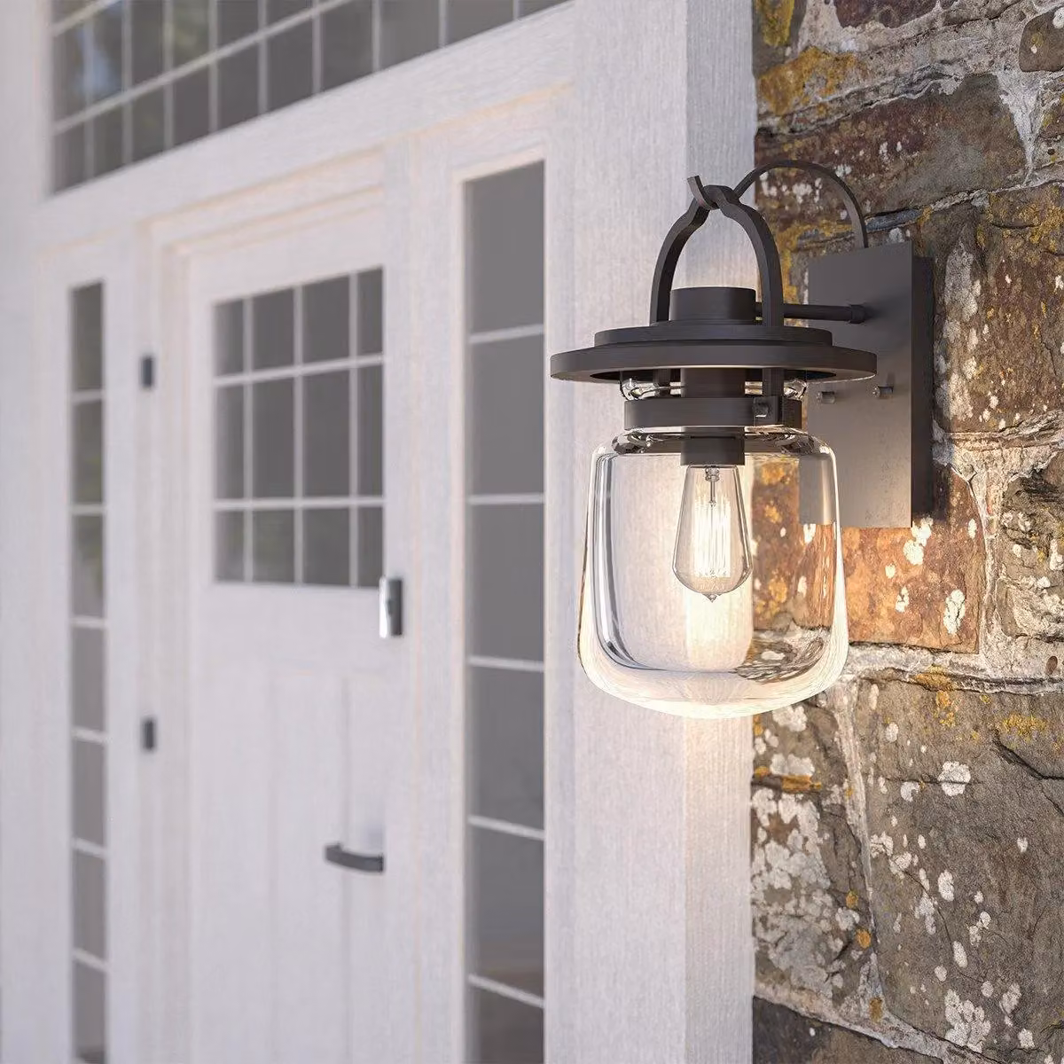 Quoizel Lasalle Outdoor Wall Lantern in Western Bronze and Brown with Transparent Glass, IP44 Rated – 4