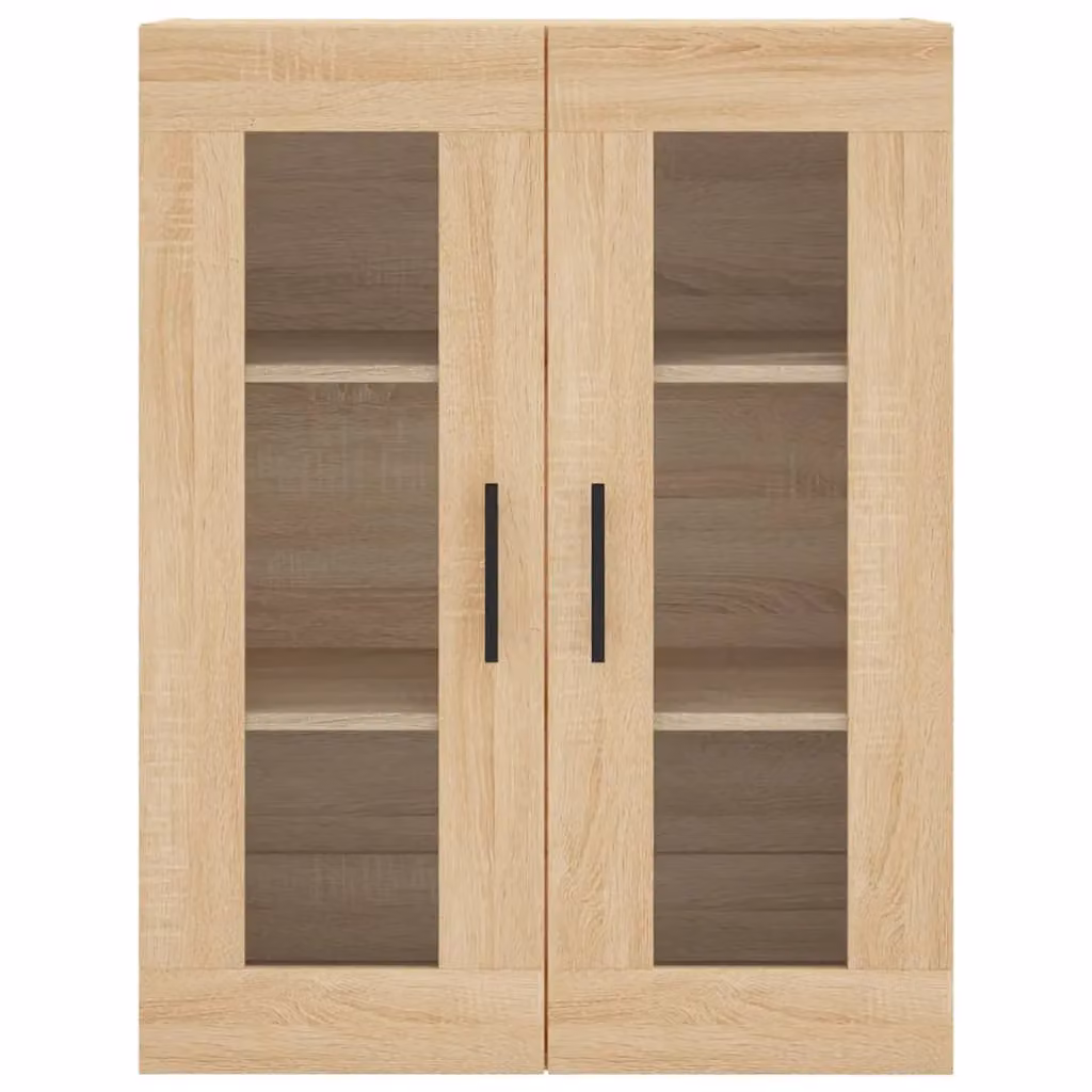 Berkfield Home Set of 2 Wall Mounted Cabinets in Sonoma Oak Brown with Glass Doors – 2