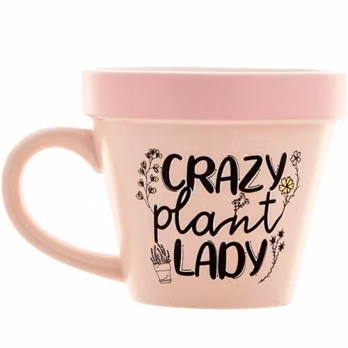 Boxer Gifts Crazy Plant Lady Floral Ceramic Mug, Pink and Multicolour
