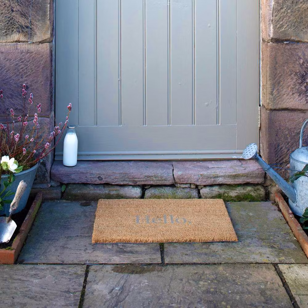 Artsy Mats Grey Modern Hello Dot Doormat, W: 60 cm, D: 40 cm – 3