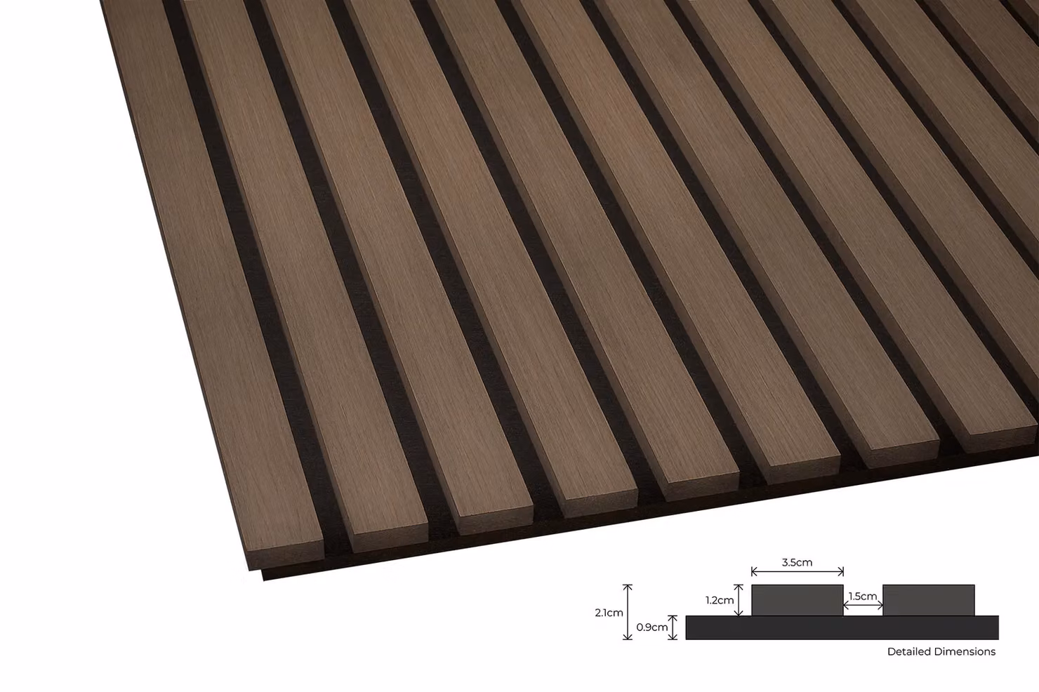 Fuse Acoustic Smoked Oak Wooden Wall Panel, Brown, W: 60 cm, H: 120 cm – 4