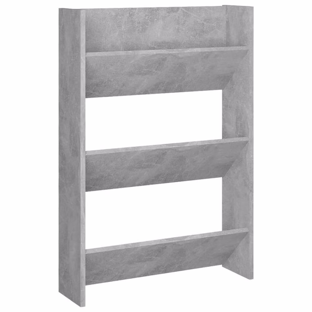 Berkfield Home Wall Mounted Shoe Cabinets, 2 Piece Set, Concrete Grey, W/D/H: 60 x 18 x 90 cm – 4