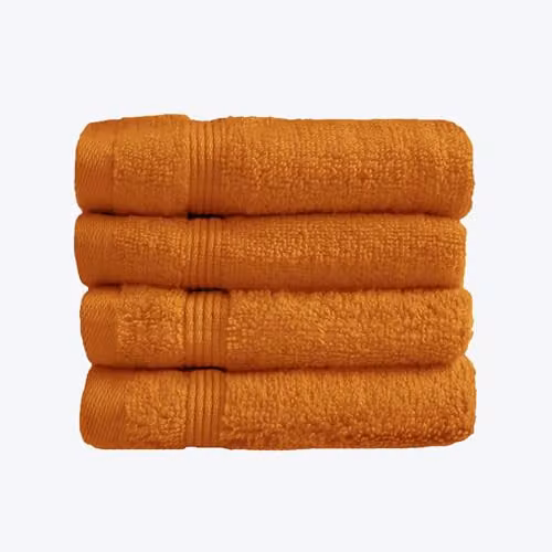 Allure Bath Fashions Luxury Egyptian Cotton Face Cloths, Pack of 4, Orange/Brown, W/D/H: 30 x 30 x 30 cm – 3