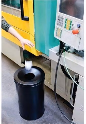 Durable Self-Extinguishing Metal Waste Bin in Black, 30 Litre Capacity, W/D/H: 32 x 49.2 x 31.5 cm – 2