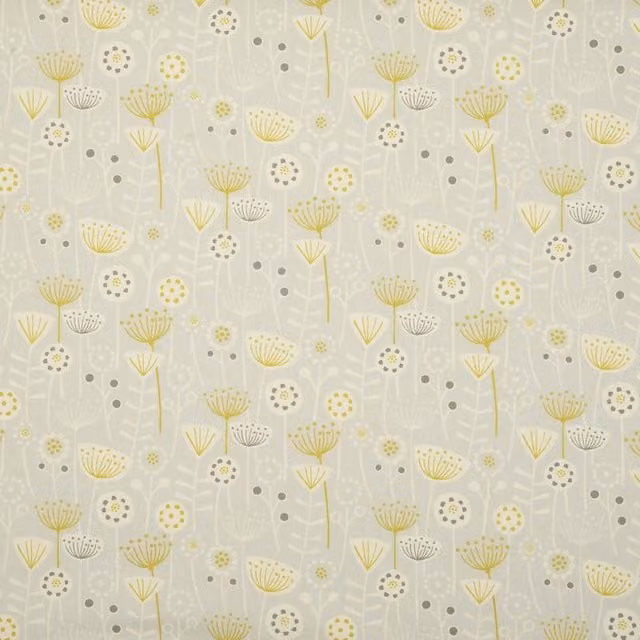 Terrys Grey Floral Cotton Fabric Panel