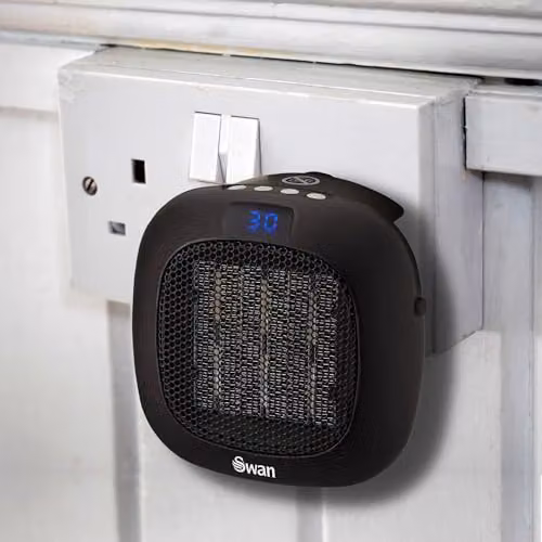 Swan 700W Plug-In Fan Heater with Timer and Overheat Protection, Black – 5