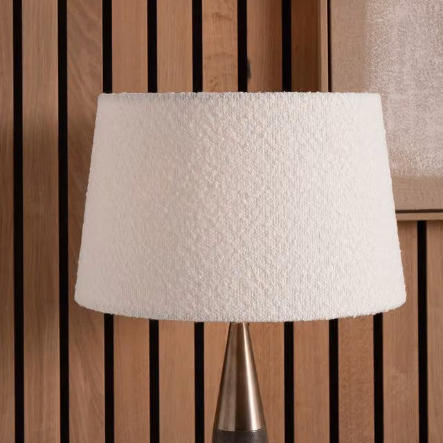 Pacific Lifestyle White Boucle Tapered Fabric Lampshade, Diameter: 50 cm