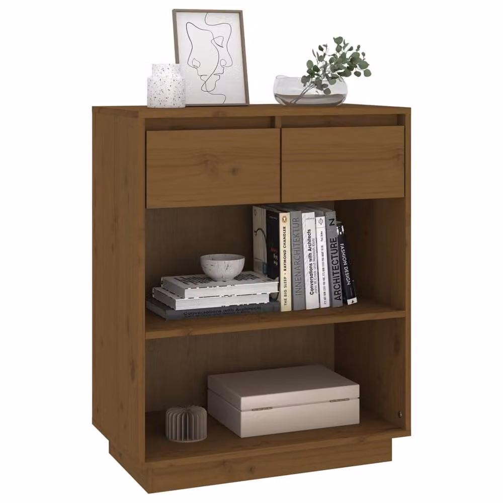 Berkfield Home Beautiful Console Cabinet in Honey Brown Solid Pine, W/D/H: 60 x 34 x 75 cm – 3