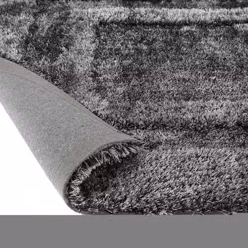 Phoenox Textiles Limited Origins Frame Charcoal Rectangular Rug, W: 160 cm, L: 230 cm – 3