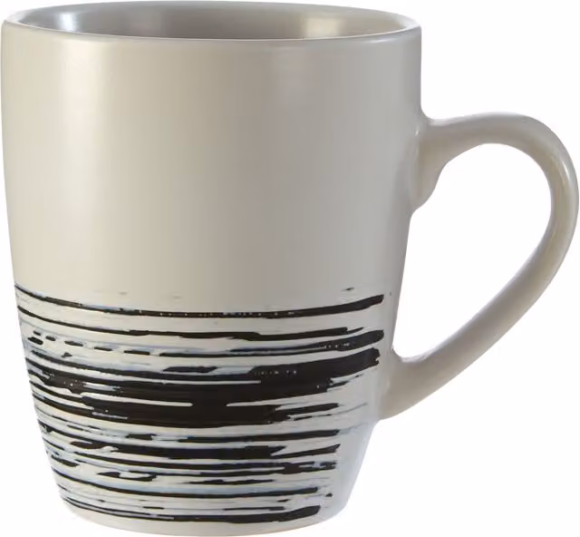 Orsina Middag Set of 4 White and Black Effect Stoneware Mugs – 2