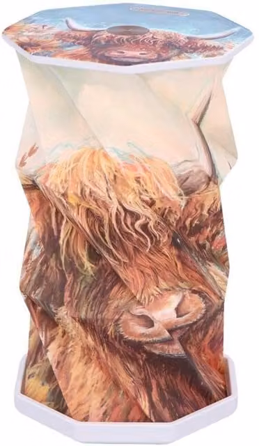 Nemesis Now Highland Cow Themed LED USB Foldable Tabletop Lamp in Multicolour and Brown