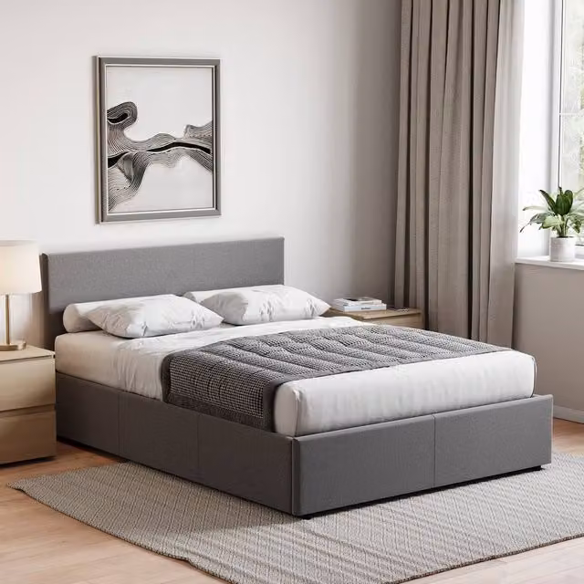 HD Designs Veronica King Size Ottoman Bed in Dark Grey Velvet Fabric, W/D/H: 180 x 200 cm – 1