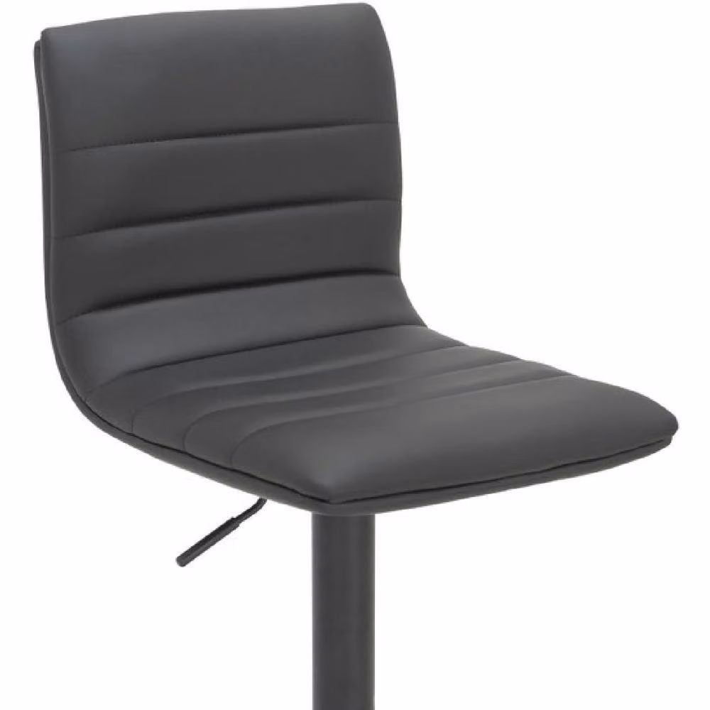 netfurniture Alsom Matt Black Bar Stool with Synthetic Leather and Metal Frame – 2