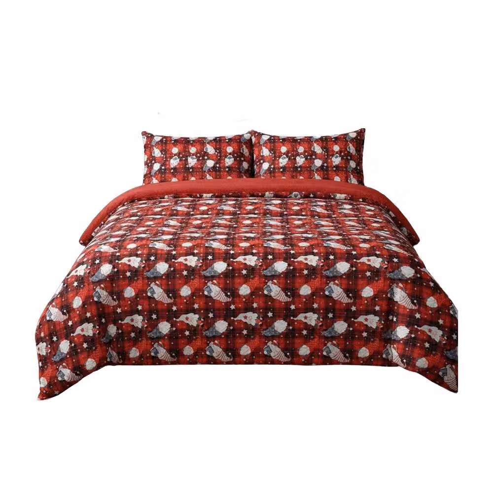 Snug City Red Gonk Christmas Teddy Fleece Duvet Cover and Pillowcase Set – 2