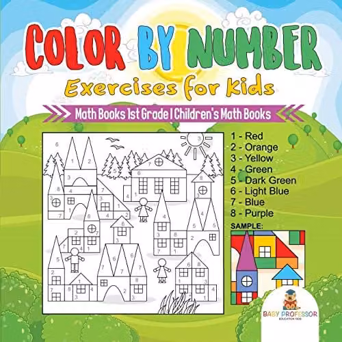 Baby Professor Colour by Number Math Exercises for 1st Grade Children, Multicolour
