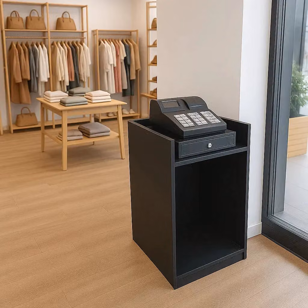 Monstershop Shop Counter Till Block TB60 in Black Matt MDF, W/D/H: 60 x 60 x 90 cm – 4