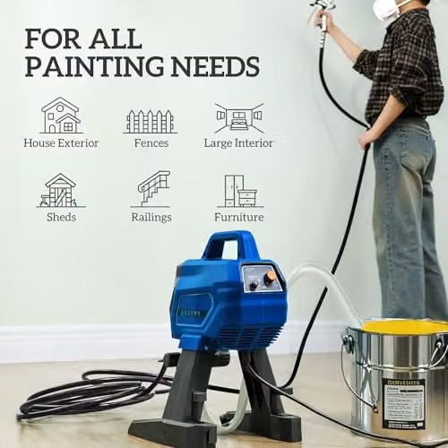 HOMCOM Airless Paint Sprayer with 200 Bar High Pressure and Adjustable Spray Pattern in Dark Blue – 3