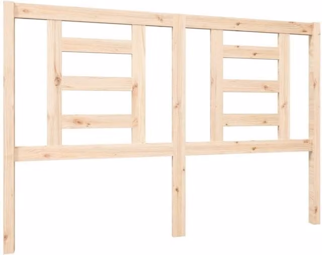 Berkfield Home Rustic Solid Wood Pine Bed Headboard in Natural, W: 146 cm, D: 4 cm, H: 100 cm – 1
