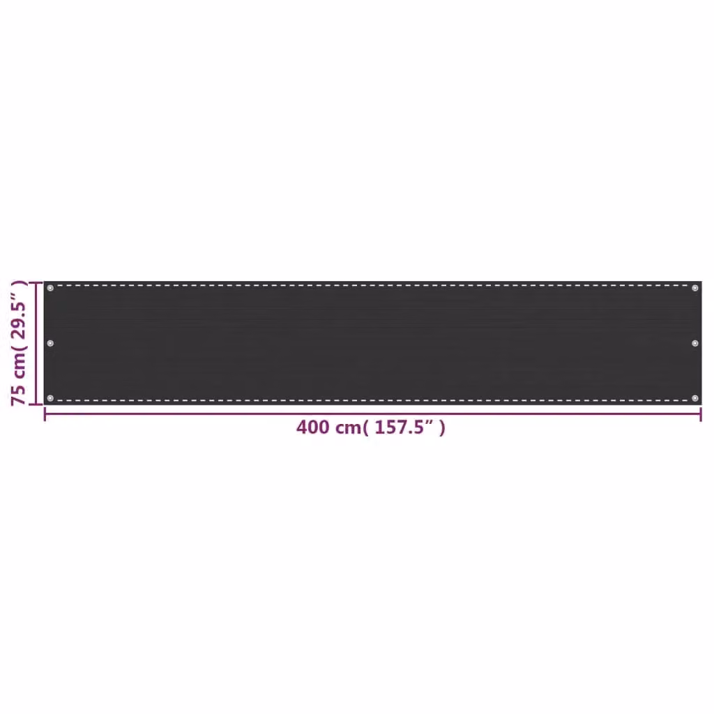 Berkfield Home Balcony Screen HDPE Anthracite Black W: 75 cm, H: 400 cm – 3