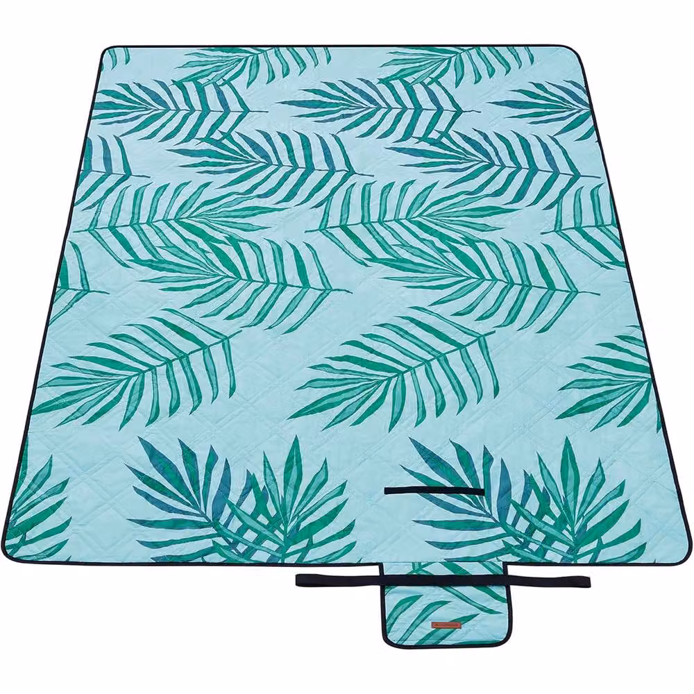 The Bazaarist Extra Large Waterproof Picnic Mat in Blue, Sand-Free and Foldable with Carry Handle – 2