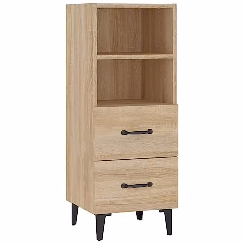 vidaXL Sideboard in Sonoma Oak, Brown Engineered Wood, W/D/H: 34.5 x 34.5 x 90 cm