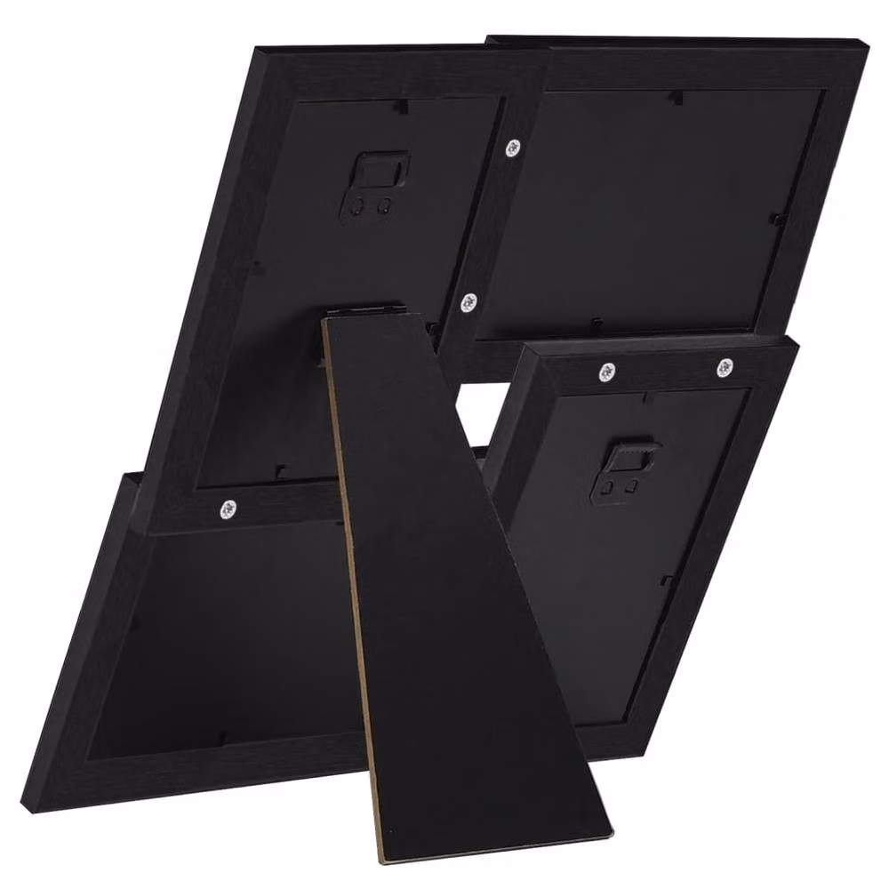 Berkfield Home Modern Collage Photo Frame in Black, suitable for 4 x 10 x 15 cm Pictures – 4