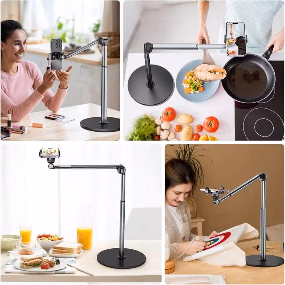 FLAVORA Height Adjustable Mobile Phone Holder Stand in Silver – 4