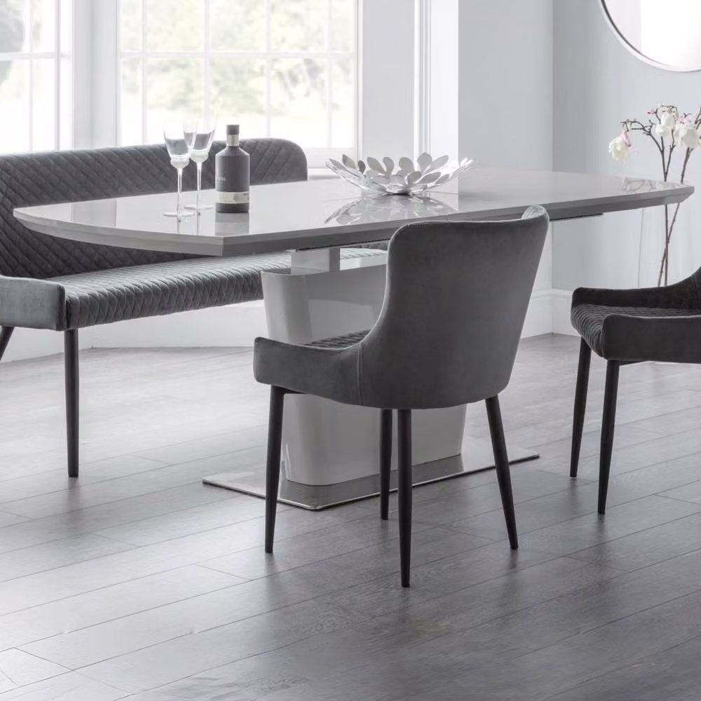 Cheshire Premium Como Extending Dining Table in Grey High Gloss Finish – 2