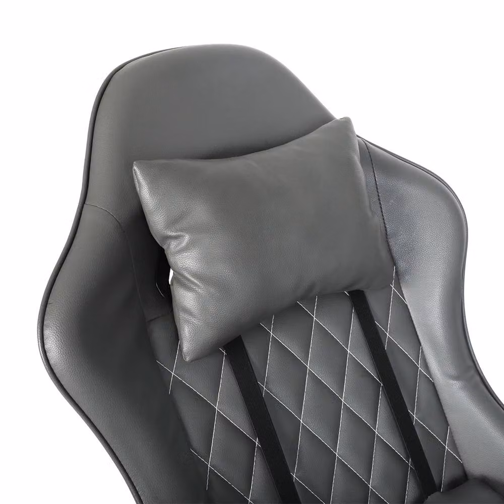 Levede Ergonomic Gaming Chair in Grey with Headrest, Adjustable Lumbar Support and Footrest – 6