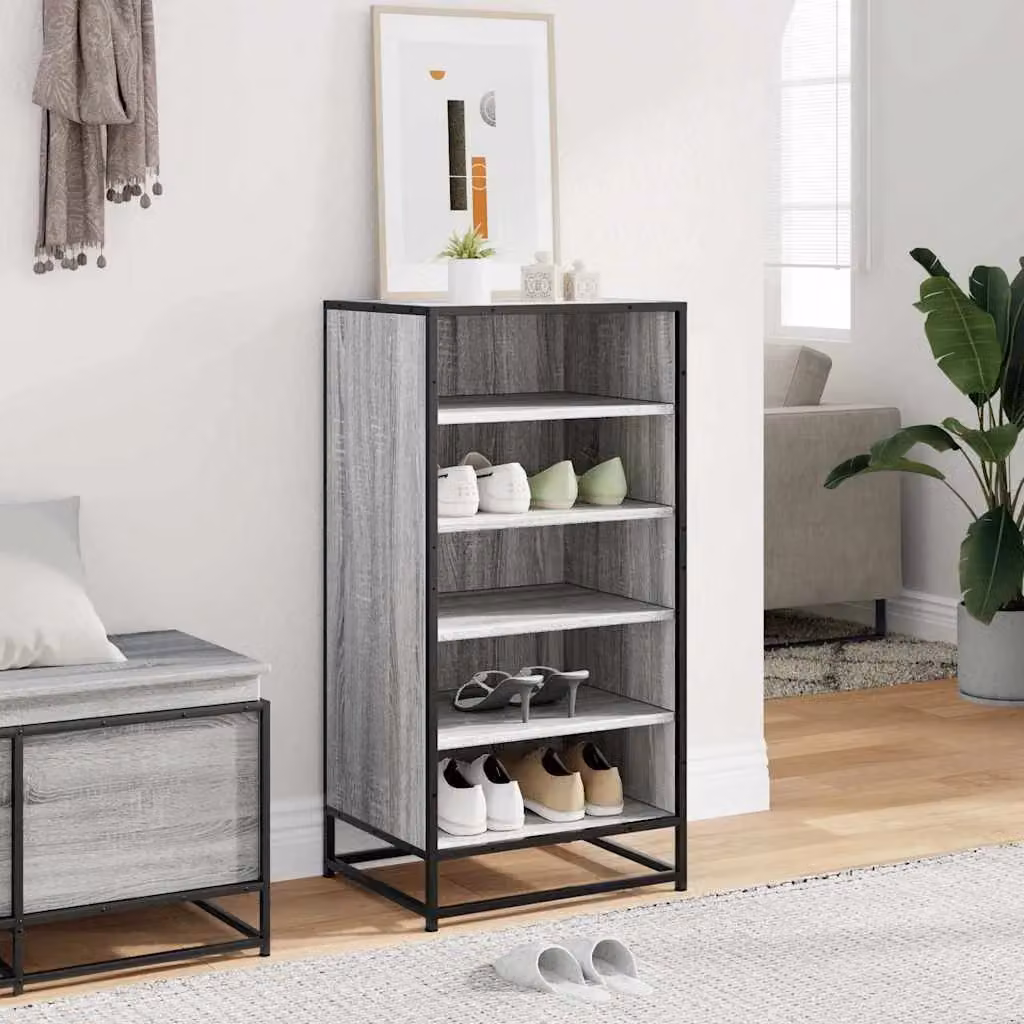 Berkfield Home Grey Sonoma Shoe Rack, W: 48 cm, D: 38 cm, H: 97.5 cm – 3