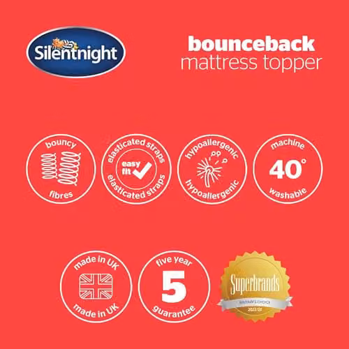 Silentnight Bounceback King Size Mattress Topper in White – 5