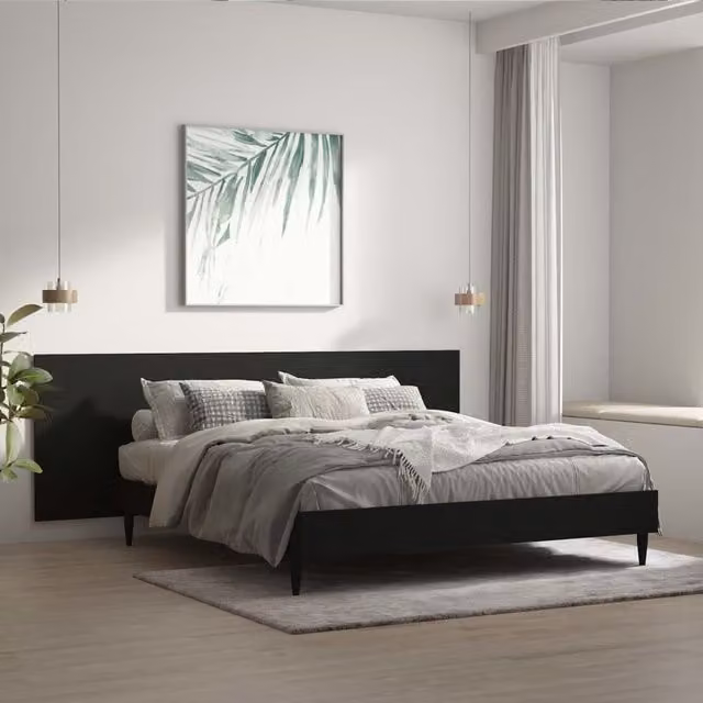 Berkfield Home Classic Wall Headboard in Black, W: 240 cm, D: 1.5 cm, H: 80 cm – 1