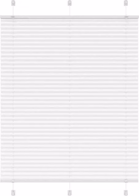 Berkfield Home White Single Pleat Polyester Fabric Blind, W: 110 cm, H: 150 cm