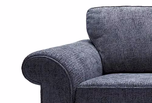 Abakus Direct Ingrid 3 Seater Sofa in Dark Blue Braided Chenille Fabric, W/D/H: 215 x 95 x 90 cm – 5