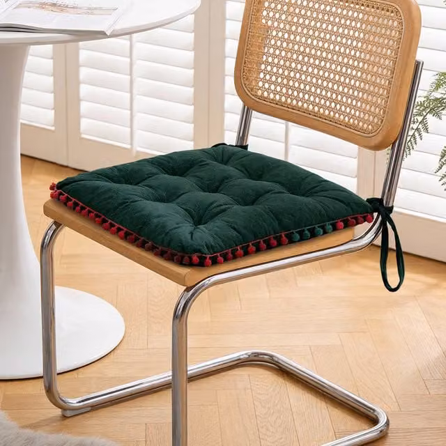 Livingandhome Square Padded Polyester Chair Cushion in Grey, W/D/H: 40 x 40 x 40 cm