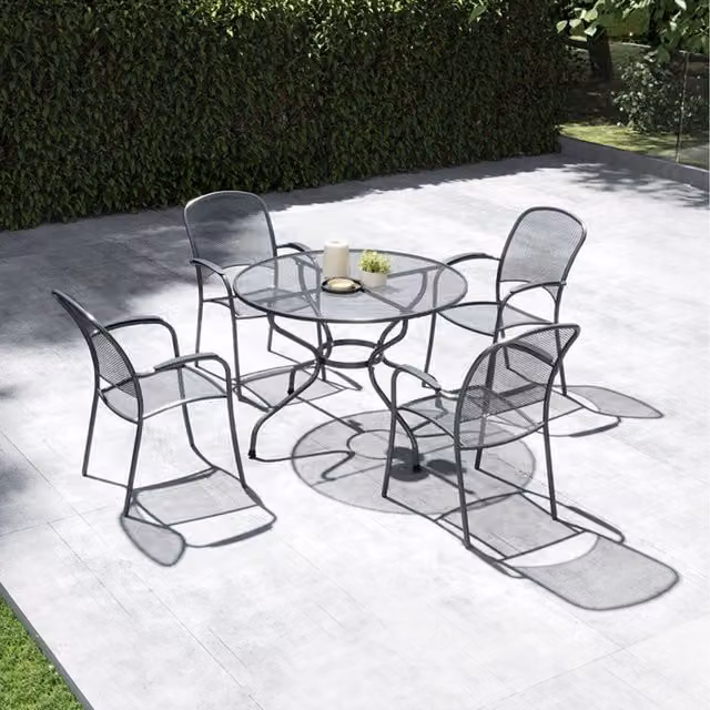 Royal Garden Carlo 4 Seater Modern Metal Dining Set in Black