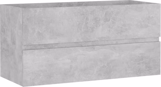 Berkfield Home Sink Cabinet with Built-in Basin in Concrete Grey MDF, W/D/H: 90 x 45 x 38.5 cm
