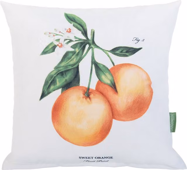Gardenista Orange and White Floral Printed Outdoor Scatter Cushion