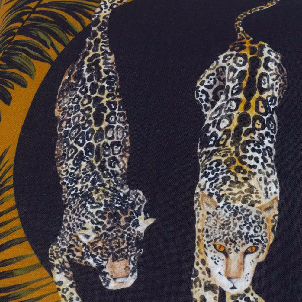 Paoletti Leopardis Trio Printed Outdoor Square Cushion in Black and Gold, W/D/H: 50 x 50 x 50 cm – 4