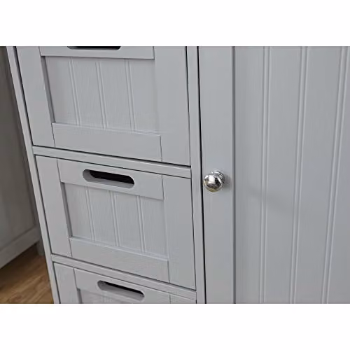 GFW Colonial 4 Drawer 1 Door Chest of Drawers in Grey and White – 2
