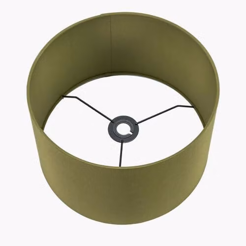 Ruma Green Cylinder Fabric Lampshade for Table and Floor Lamps, Diameter: 35 cm – 3
