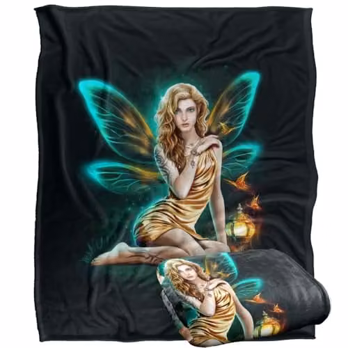 JQ Licensing En Pixy Fairy Silky Touch Super Soft White Fleece Throw Blanket W/D/H: 152 x 127 cm – 1